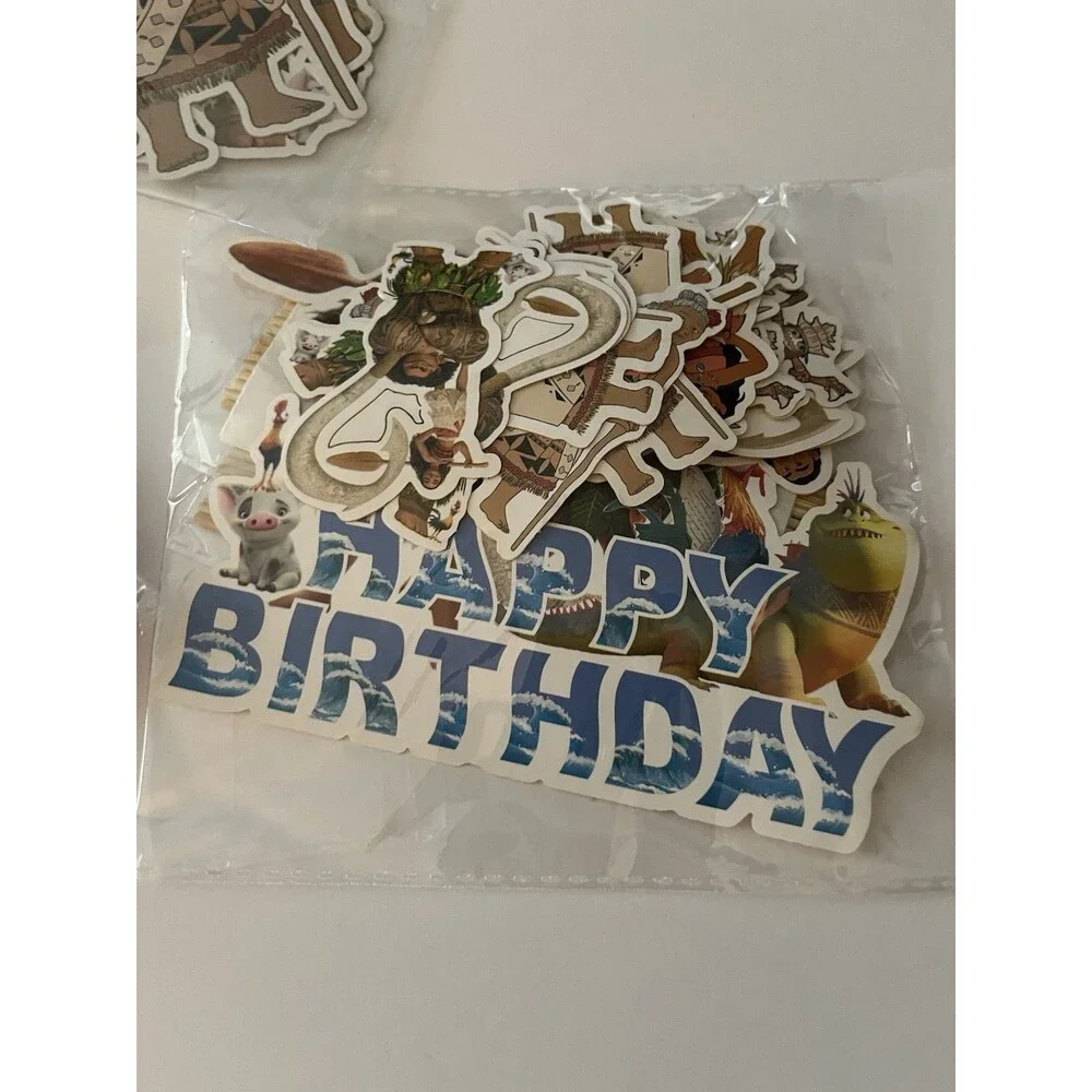 Moana Birthday Party Swirls 18 Balloons Banner Cake/cupcake Toppers Etc